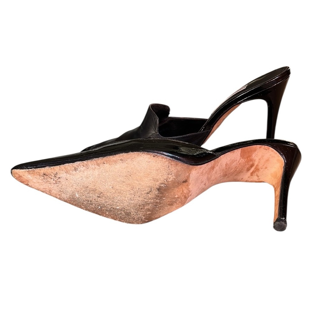 Sacha London Black Leather Pointy Toe Mules - Picture 6 of 12